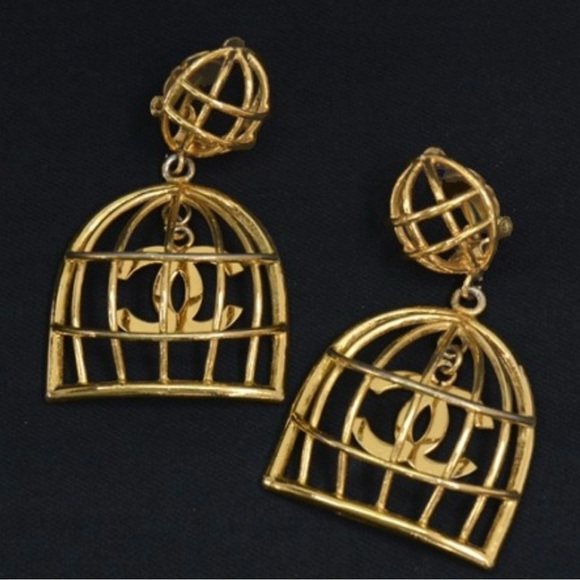 Vintage cc bird cage earing - Picture 2 of 3